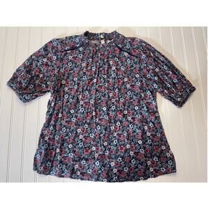 Knox Rose Floral Mock Neck Blouse Top Shirt - Size Women's Small